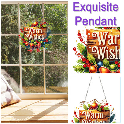 Christmas Theme 2D Flat DIY Hanging Diamond Art Kits Home Wall Decoration Crafts