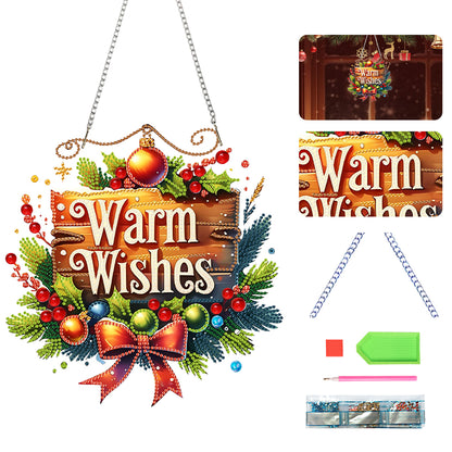 Christmas Theme 2D Flat DIY Hanging Diamond Art Kits Home Wall Decoration Crafts