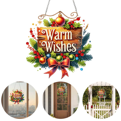 Christmas Theme 2D Flat DIY Hanging Diamond Art Kits Home Wall Decoration Crafts