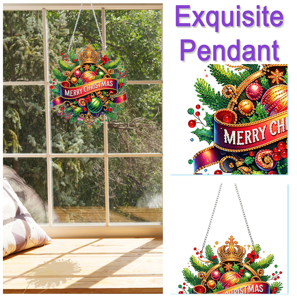 Christmas Theme 2D Flat DIY Hanging Diamond Art Kits Home Wall Decoration Crafts