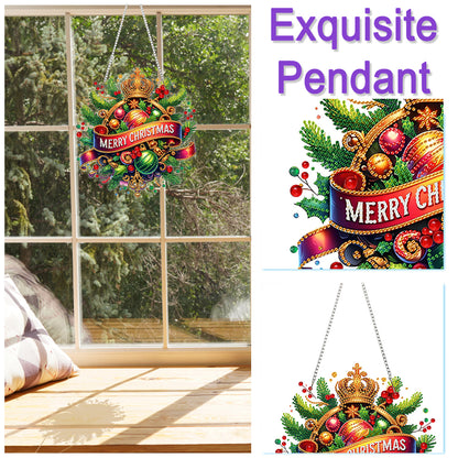 Christmas Theme 2D Flat DIY Hanging Diamond Art Kits Home Wall Decoration Crafts