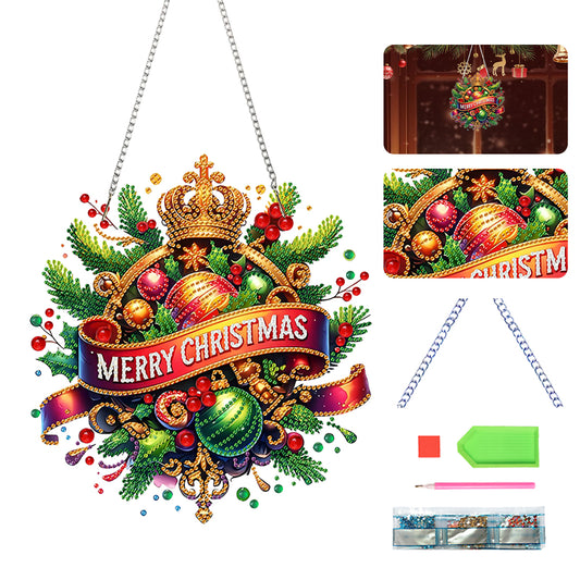 Christmas Theme 2D Flat DIY Hanging Diamond Art Kits Home Wall Decoration Crafts