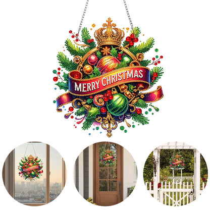 Christmas Theme 2D Flat DIY Hanging Diamond Art Kits Home Wall Decoration Crafts