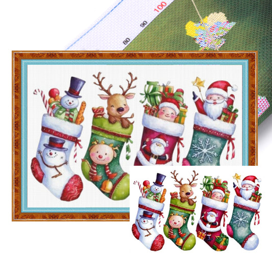 Christmas Stocking - 14CT Stamped Cross Stitch 60*40CM
