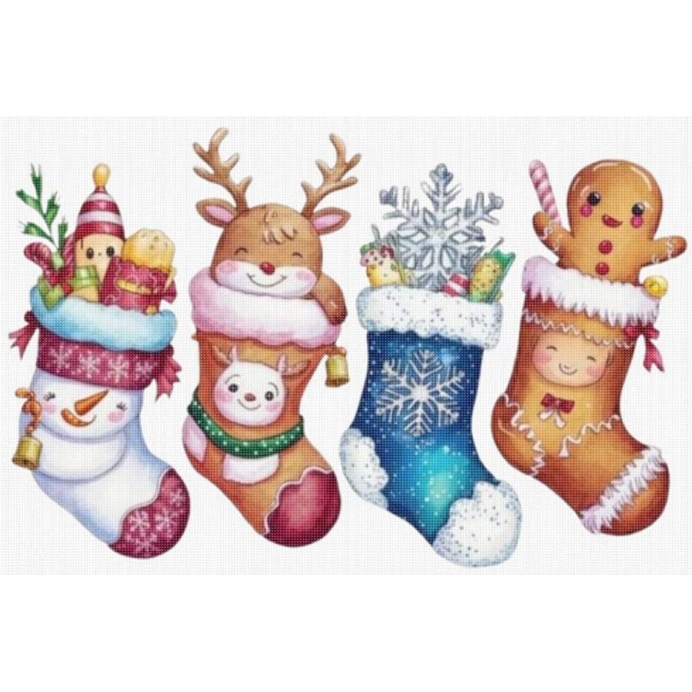 Christmas Stocking - 14CT Stamped Cross Stitch 60*40CM