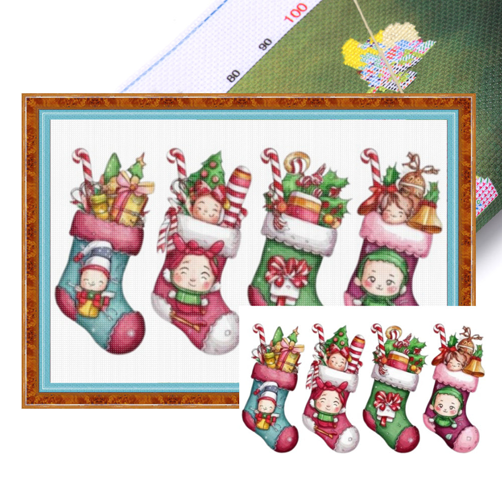 Christmas Stocking - 14CT Stamped Cross Stitch 60*40CM