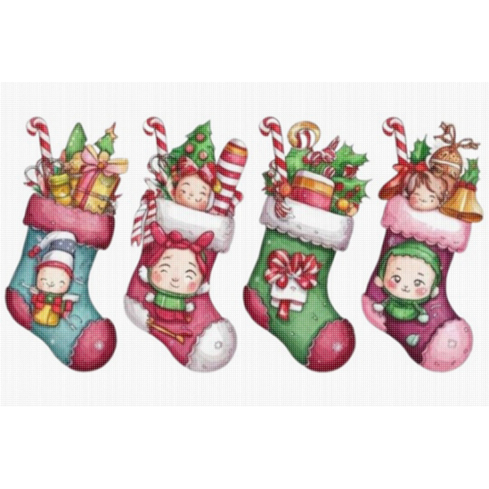 Christmas Stocking - 14CT Stamped Cross Stitch 60*40CM