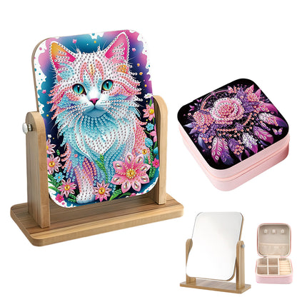 DIY Diamond Painting Kit Rotatable Mirror with Diamond Painting Jewelry Box