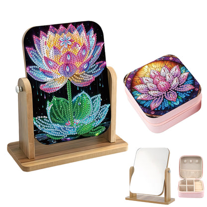 DIY Diamond Painting Kit Rotatable Mirror with Diamond Painting Jewelry Box