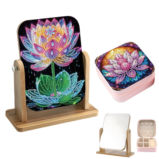 DIY Diamond Painting Kit Rotatable Mirror with Diamond Painting Jewelry Box