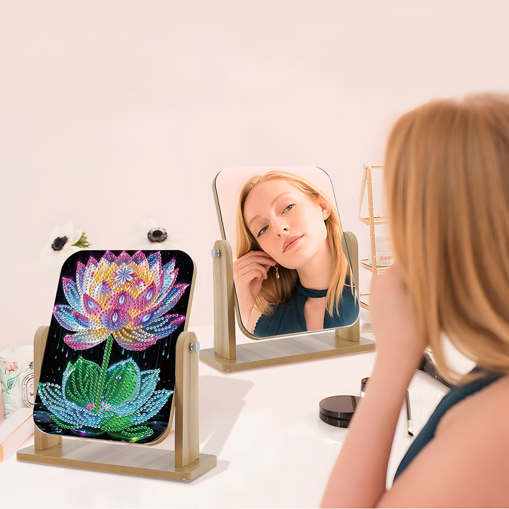 DIY Diamond Painting Kit Rotatable Mirror with Diamond Painting Jewelry Box