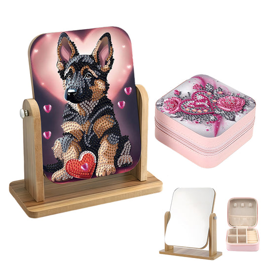 DIY Diamond Painting Kit Rotatable Mirror with Diamond Painting Jewelry Box