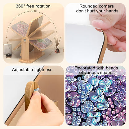 DIY Diamond Painting Kit Rotatable Mirror with Diamond Painting Jewelry Box