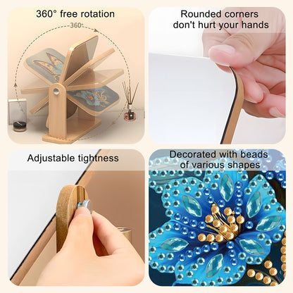 DIY Diamond Painting Kit Rotatable Mirror with Diamond Painting Jewelry Box