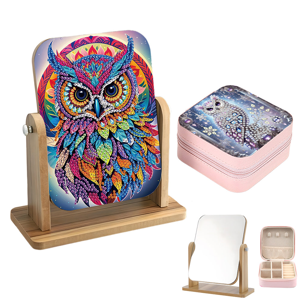 DIY Diamond Painting Kit Rotatable Mirror with Diamond Painting Jewelry Box