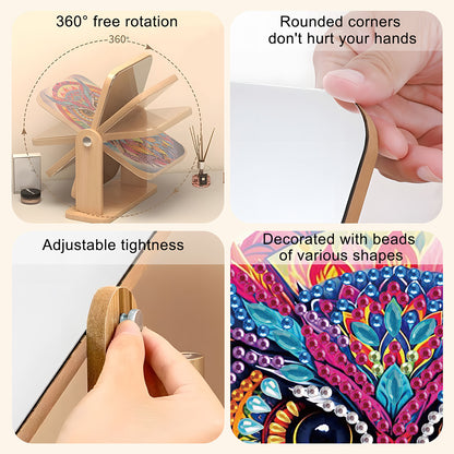 DIY Diamond Painting Kit Rotatable Mirror with Diamond Painting Jewelry Box