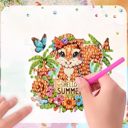 6Pcs Acrylic 2D Flat Animal Diamond Art Fridge Magnet Diamond Art Magnets Decals