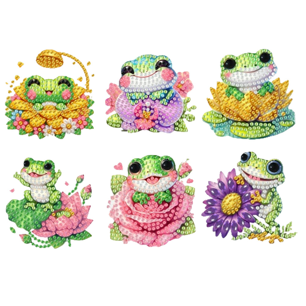 6Pcs Acrylic 2D Flat Animal Diamond Art Fridge Magnet Diamond Art Magnets Decals