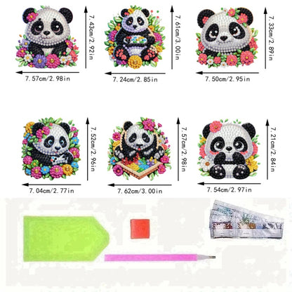 6Pcs Acrylic 2D Flat Animal Diamond Art Fridge Magnet Diamond Art Magnets Decals