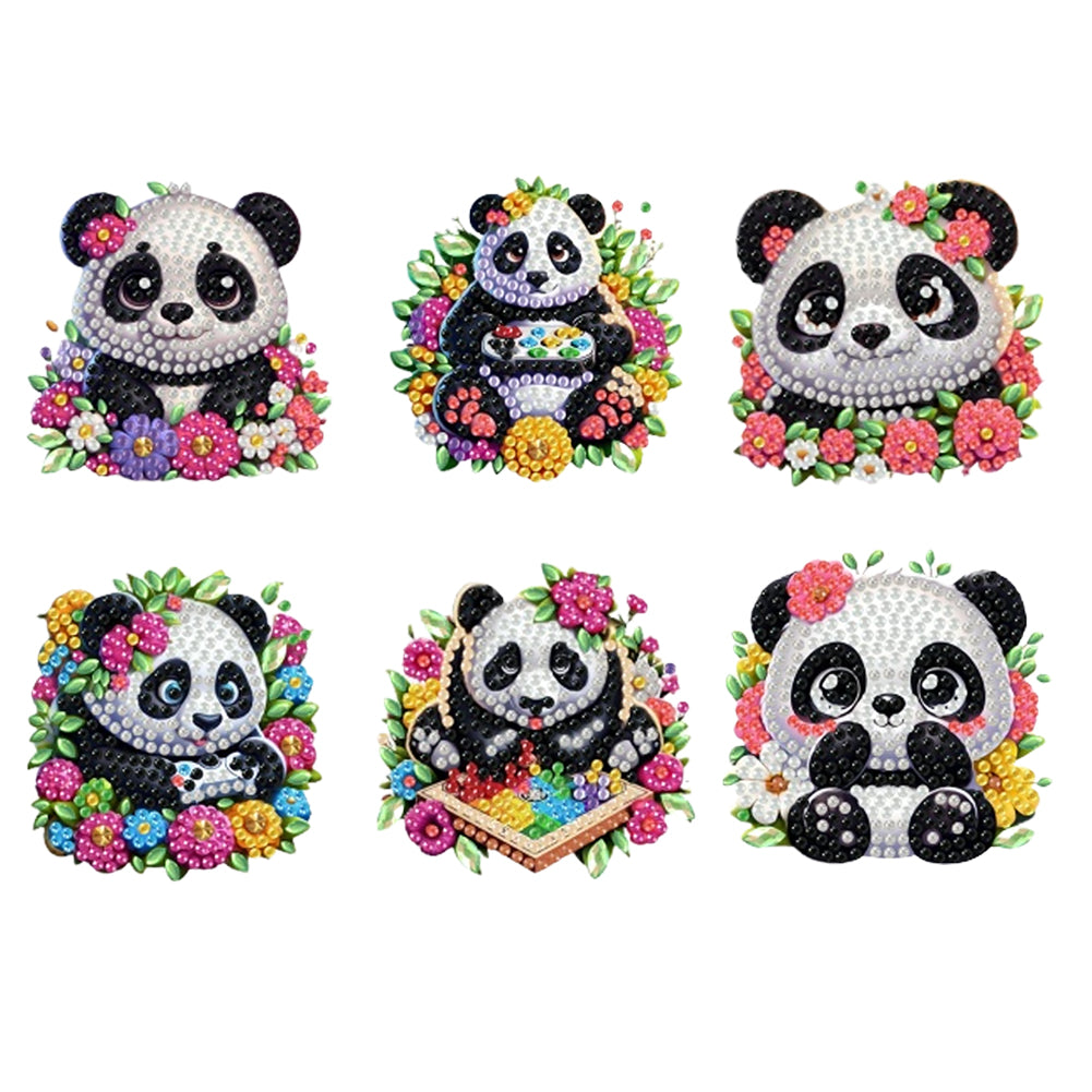 6Pcs Acrylic 2D Flat Animal Diamond Art Fridge Magnet Diamond Art Magnets Decals