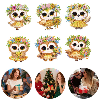 6Pcs Acrylic 2D Flat Animal Diamond Art Fridge Magnet Diamond Art Magnets Decals