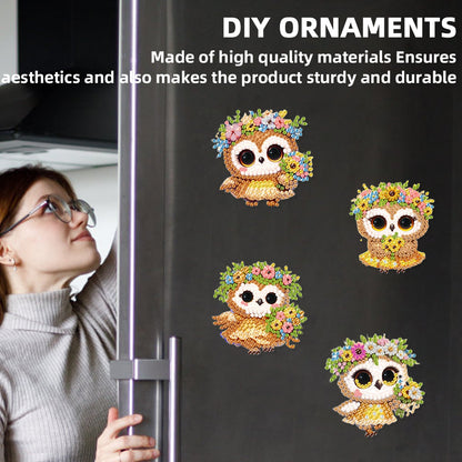 6Pcs Acrylic 2D Flat Animal Diamond Art Fridge Magnet Diamond Art Magnets Decals