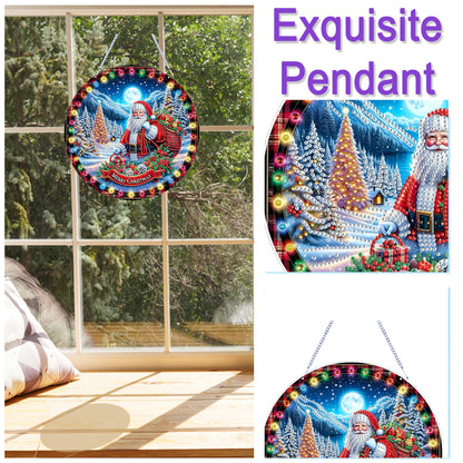 Xmas Theme 2D Flat DIY Hanging Diamond Art Kits Wall Decor for Home & Windows