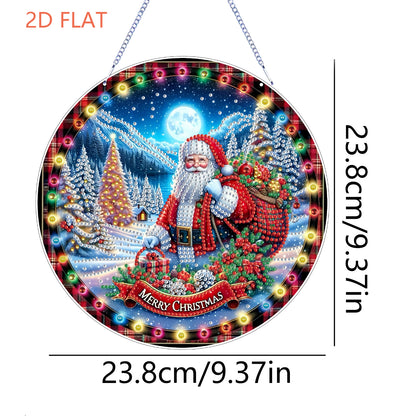 Xmas Theme 2D Flat DIY Hanging Diamond Art Kits Wall Decor for Home & Windows