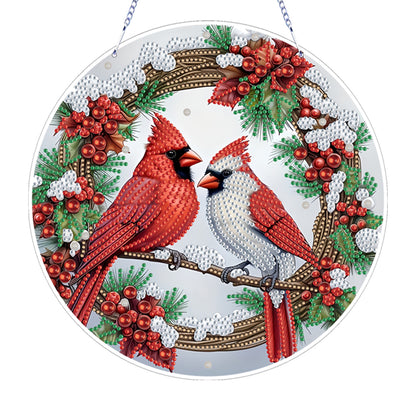 Xmas Theme 2D Flat DIY Hanging Diamond Art Kits Wall Decor for Home & Windows