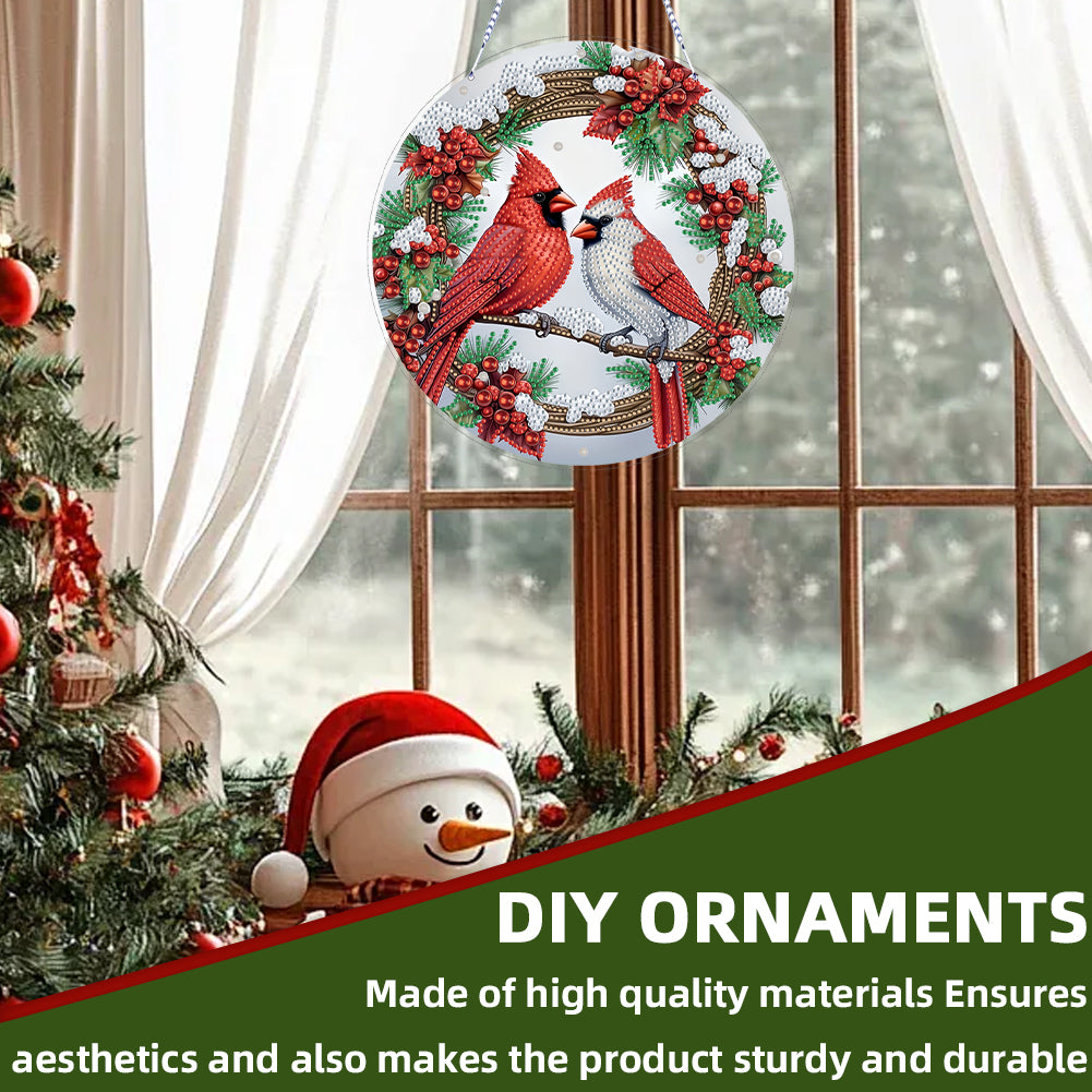 Xmas Theme 2D Flat DIY Hanging Diamond Art Kits Wall Decor for Home & Windows