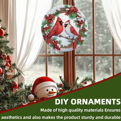 Xmas Theme 2D Flat DIY Hanging Diamond Art Kits Wall Decor for Home & Windows