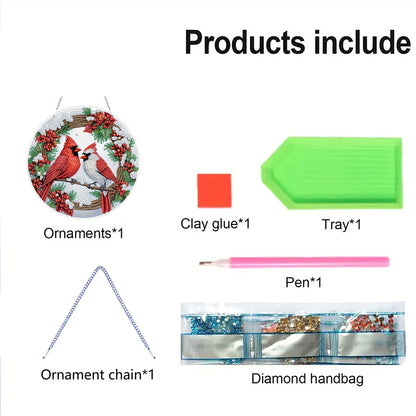 Xmas Theme 2D Flat DIY Hanging Diamond Art Kits Wall Decor for Home & Windows
