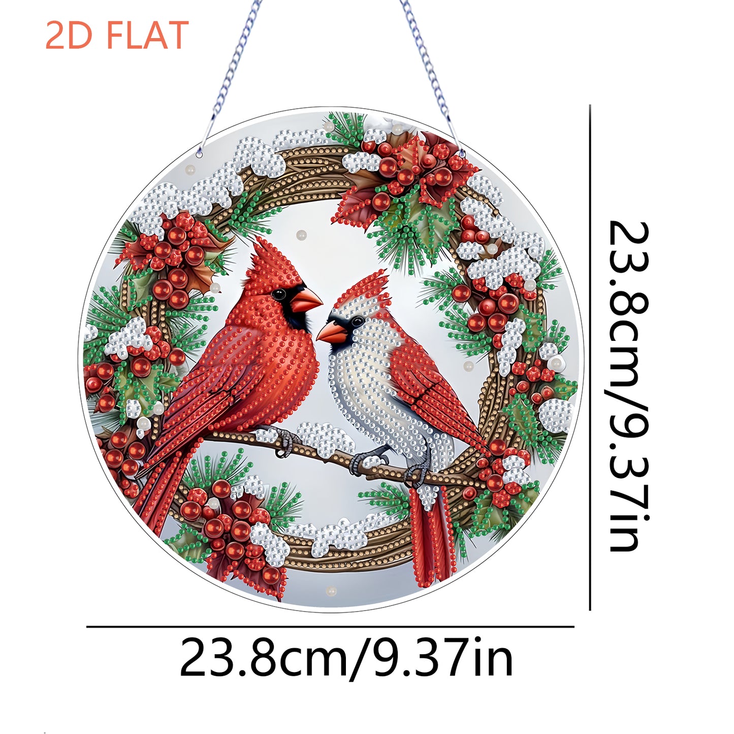 Xmas Theme 2D Flat DIY Hanging Diamond Art Kits Wall Decor for Home & Windows