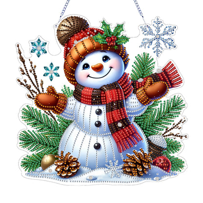 Xmas Theme 2D Flat DIY Hanging Diamond Art Kits Wall Decor for Home & Windows