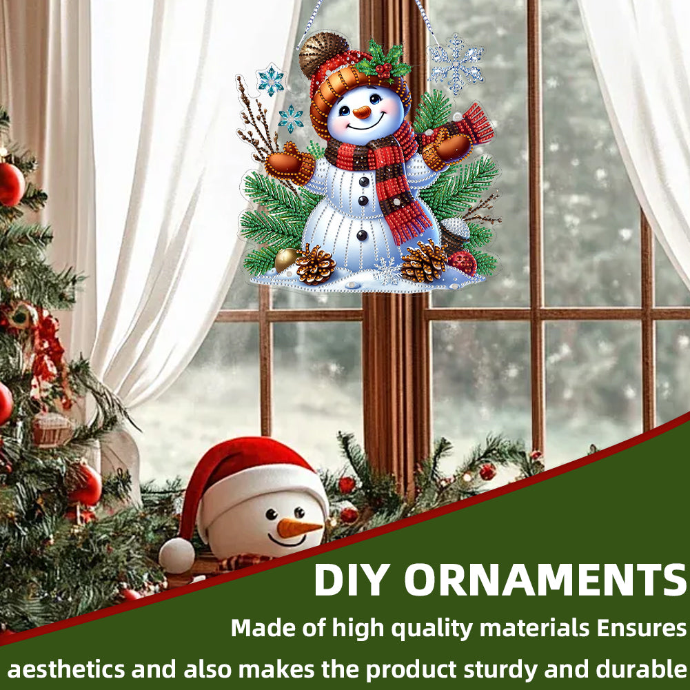Xmas Theme 2D Flat DIY Hanging Diamond Art Kits Wall Decor for Home & Windows