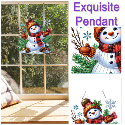 Xmas Theme 2D Flat DIY Hanging Diamond Art Kits Wall Decor for Home & Windows