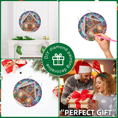 Xmas Theme 2D Flat DIY Hanging Diamond Art Kits Wall Decor for Home & Windows