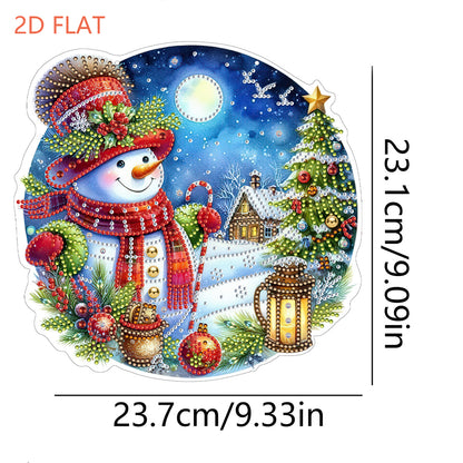 Xmas Theme 2D Flat DIY Hanging Diamond Art Kits Wall Decor for Home & Windows