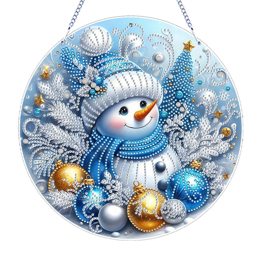 Xmas Theme 2D Flat DIY Hanging Diamond Art Kits Wall Decor for Home & Windows