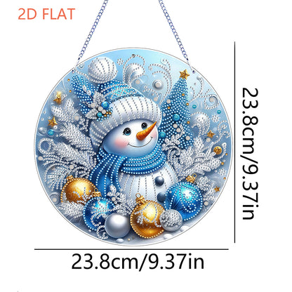 Xmas Theme 2D Flat DIY Hanging Diamond Art Kits Wall Decor for Home & Windows