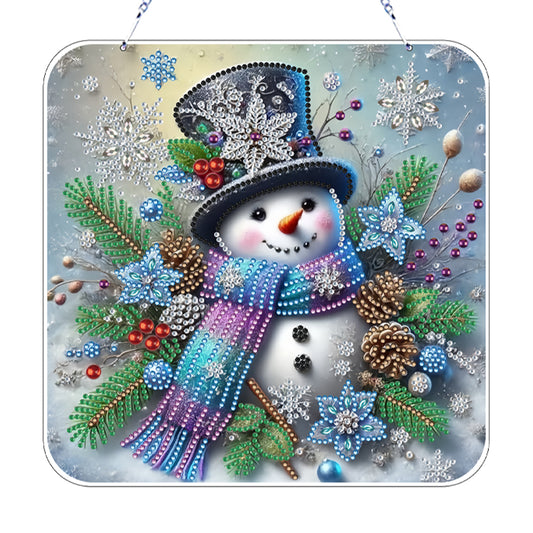 Xmas Theme 2D Flat DIY Hanging Diamond Art Kits Wall Decor for Home & Windows