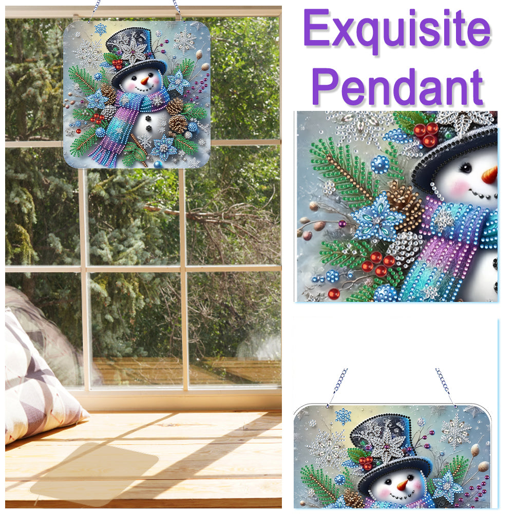 Xmas Theme 2D Flat DIY Hanging Diamond Art Kits Wall Decor for Home & Windows