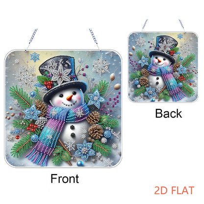 Xmas Theme 2D Flat DIY Hanging Diamond Art Kits Wall Decor for Home & Windows