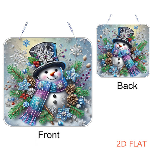 Xmas Theme 2D Flat DIY Hanging Diamond Art Kits Wall Decor for Home & Windows