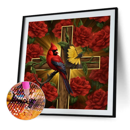 Cross Cardinal - Full Round Drill Diamond Painting 40*40CM