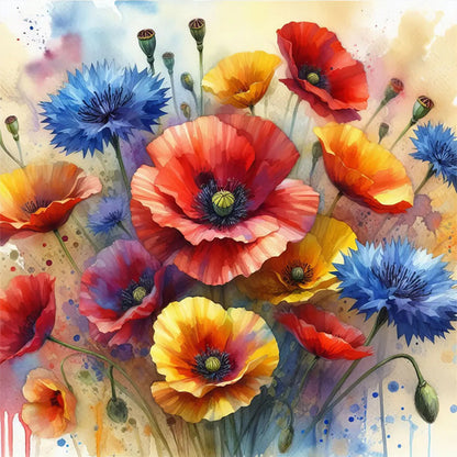 Poppy - 11CT Stamped Cross Stitch 40*40CM