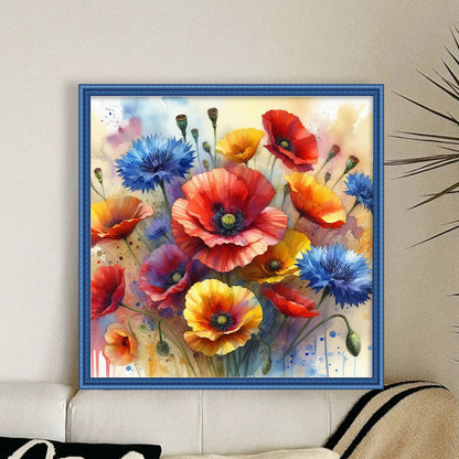 Poppy - 11CT Stamped Cross Stitch 40*40CM