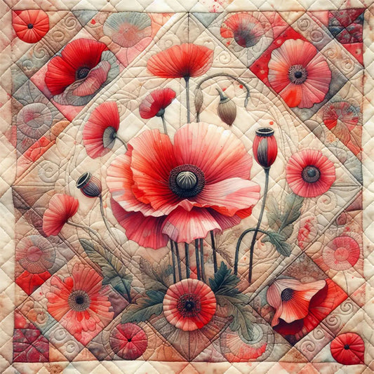 Poppy - 11CT Stamped Cross Stitch 40*40CM