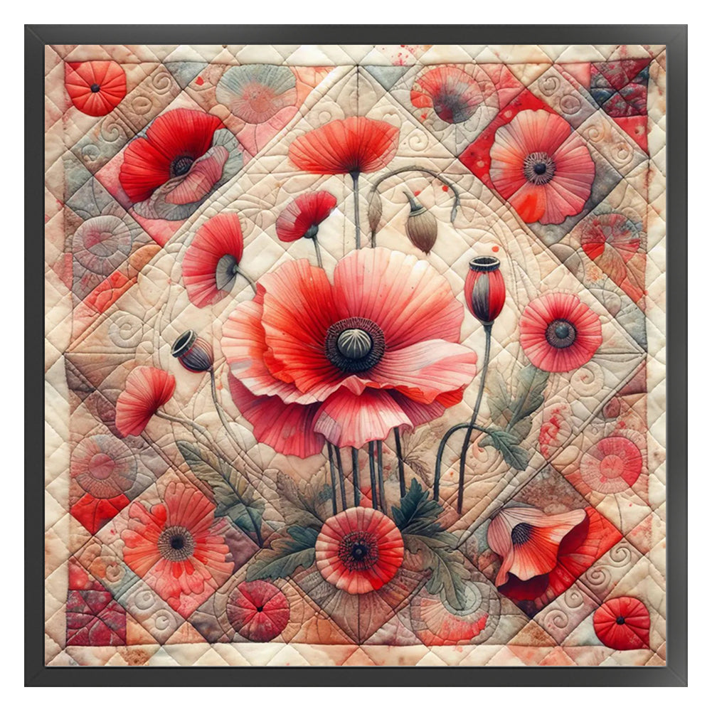 Poppy - 11CT Stamped Cross Stitch 40*40CM