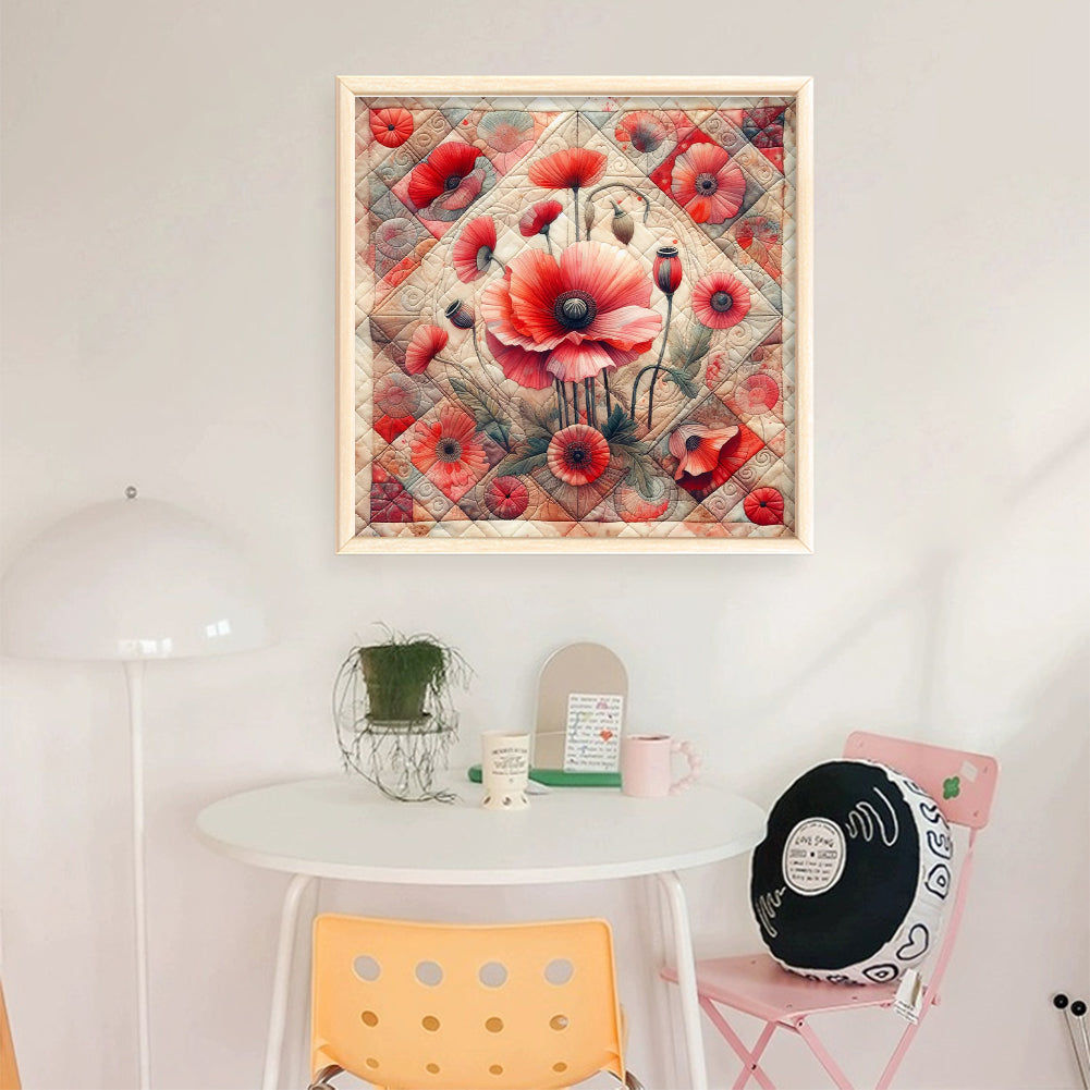 Poppy - 11CT Stamped Cross Stitch 40*40CM